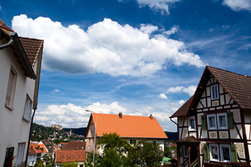 village close to Marburg in summer