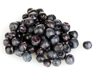 Fresh blueberries isolated on white