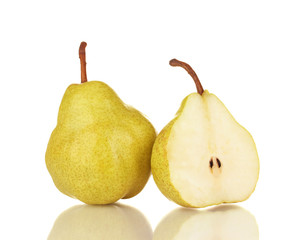 Fototapeta na wymiar Ripe pears isolated on white