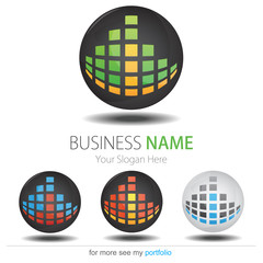 Company (Business) Logo Design, Vector, Circle, Ring, Cubes