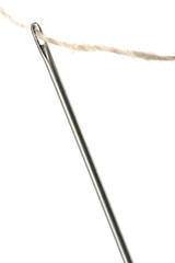 Needle and thread closeup