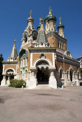 Fototapeta na wymiar St. Nicholas' Russian Orthodox Cathedral in Nice