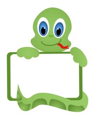 Snake with the plate with a place for the text