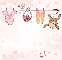 Cute scrapbook  for girl with baby elements.