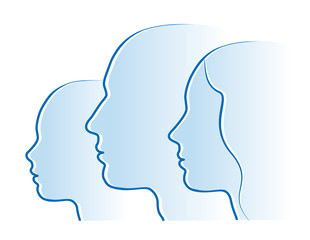 im Profil, Kind, Vater, Mutter