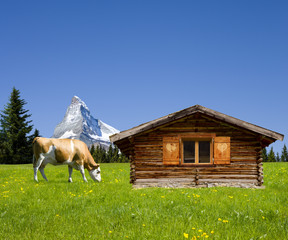 Almhütte mit Matterhorn