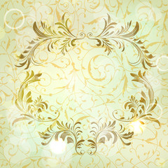 Vector abstract background with floral calligraphic frame