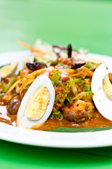 spicy vegetable salad with boiled-egg--thai food