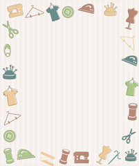 Frame with sewing symbols