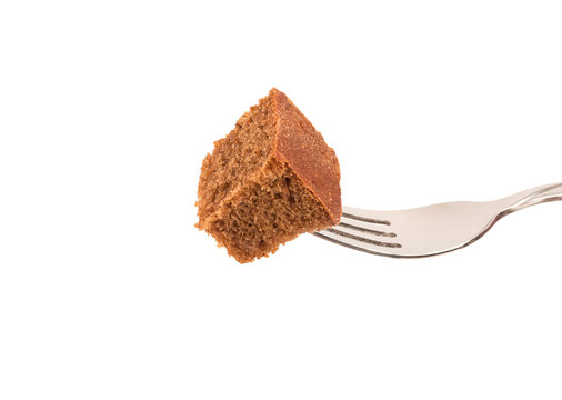 Slice of bread on a fork