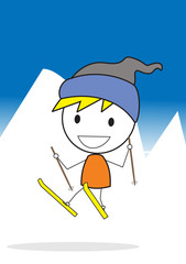 skiing player