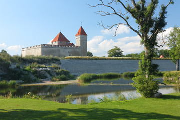 Fototapeta na wymiar Medieval Episcopal Castle, Kuressaare, Estonia.