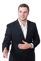 Young man shaking hand