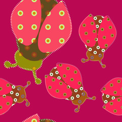 ladybird pattern with patchwork stylization