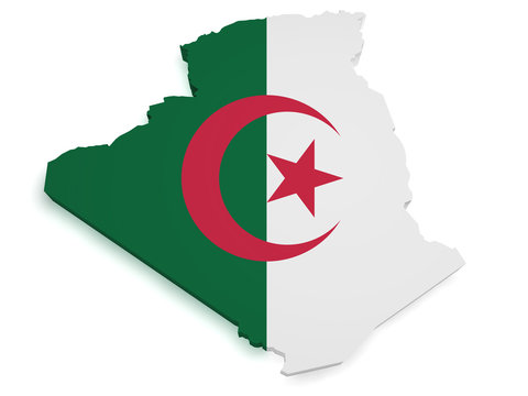 Algeria Map 3d Shape