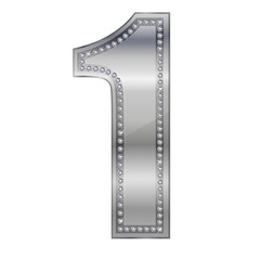 1　数字　銀　ダイヤモンド