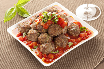 Homemade Meatballs in Red Tomato Sauce