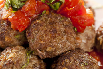 Homemade Meatballs in Red Tomato Sauce