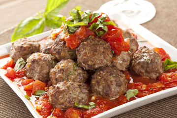 Homemade Meatballs in Red Tomato Sauce
