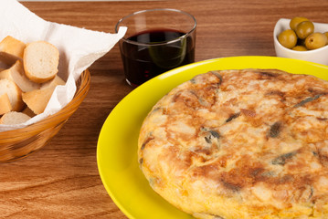 Tortilla on bar counter