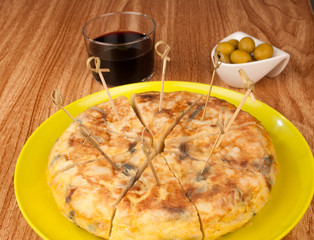 Tortilla on bar counter