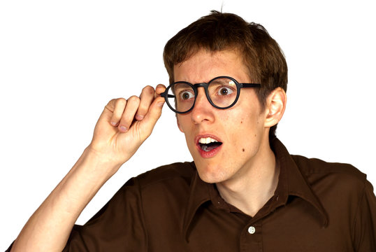 Surprised Man with Glasses