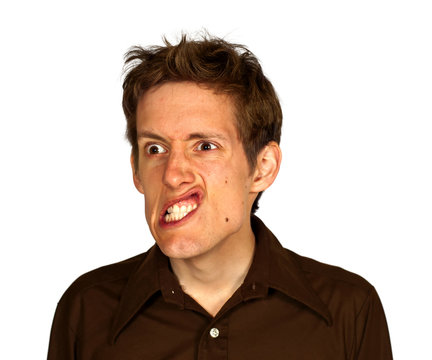 Man Pulling a Strang Face