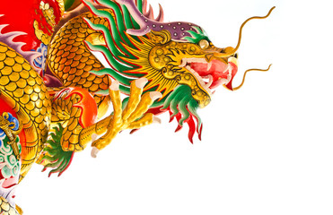Naklejka premium Chinese dragon isolated on white background