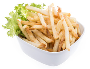 Bowl with Chips isolated on white