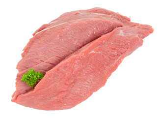 Piece of raw beef with parsley
