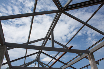 the structural steel structure of a new  home