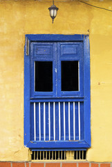 Historical Colonial Balcony with Old Fashioned Lamp