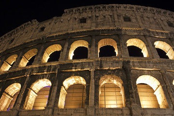 Naklejka premium Detail of the Colosseum in Rome, Italy