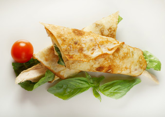 rolled pancakes stuffed chicken