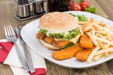 Fish Burger with Chips