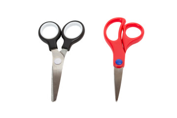 Two scissors  isolated on white background