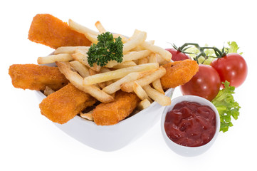 Fish and Chips with Ketchup
