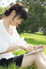 Tablet PC a woman