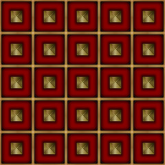Abstract antique armour texture wit metal pins on red velvet