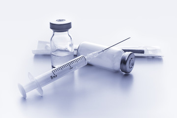 Medical ampoules and syringe