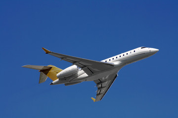 private corporate  business jet  in flight