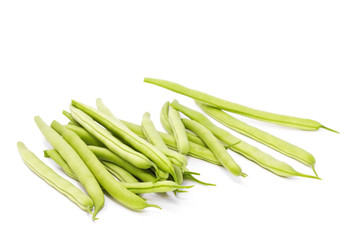 green beans isolated on white background