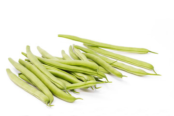 green beans isolated on white background