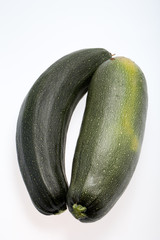 Fresh vegetable courgette. Isolated on white