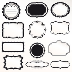 Vector frame set vintage retro