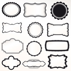 Fototapeta premium Vector frame set vintage retro