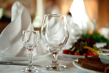 Served table in restaurant
