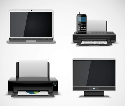 office electronics vector icons xxl