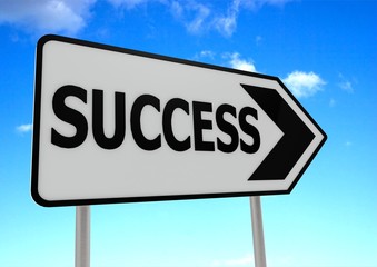 Success Street Sign with sky background