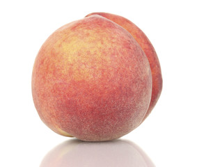 ripe peach isolated on white.